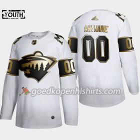 Minnesota Wild Custom Adidas 2019-2020 Golden Edition Wit Authentic Shirt - Kinderen